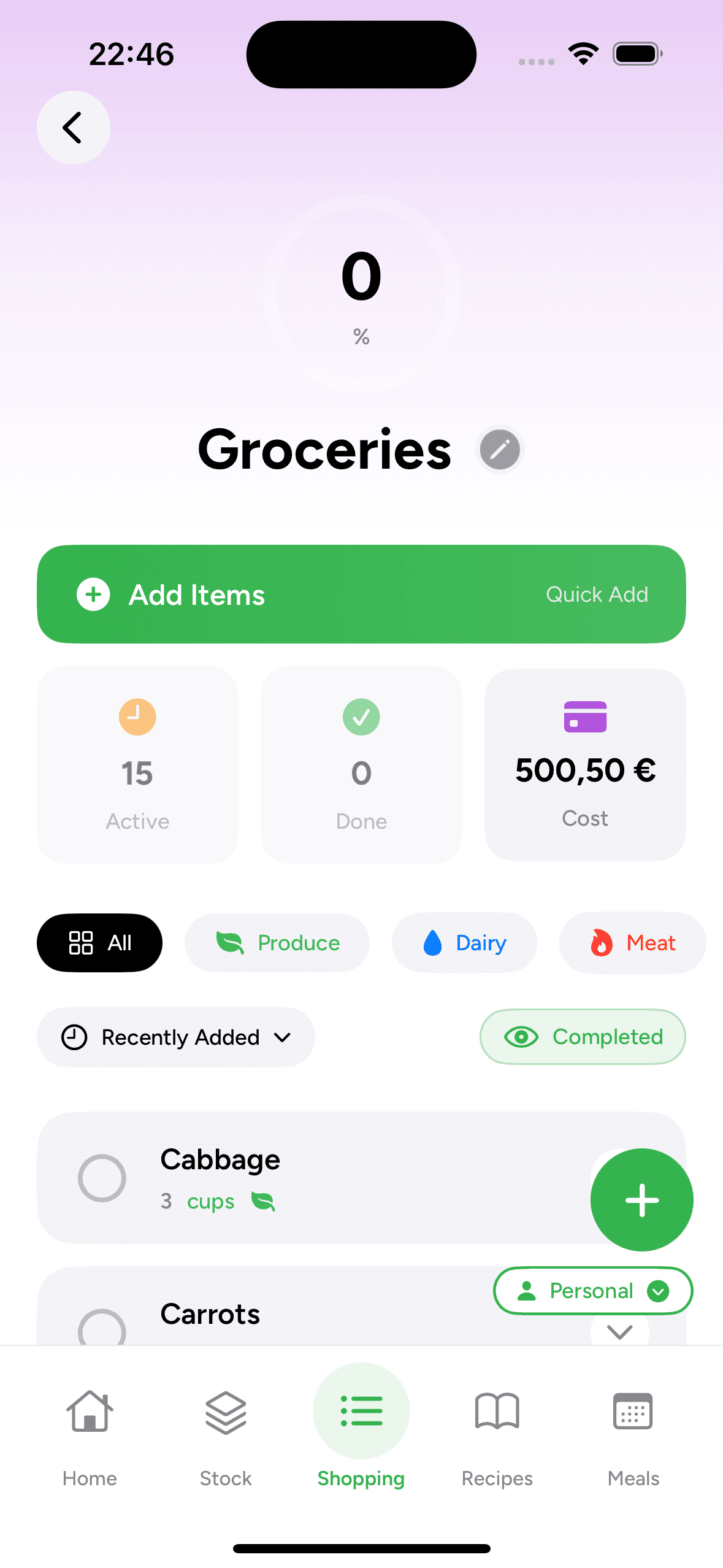 Smart grocery lists that know what you have demo