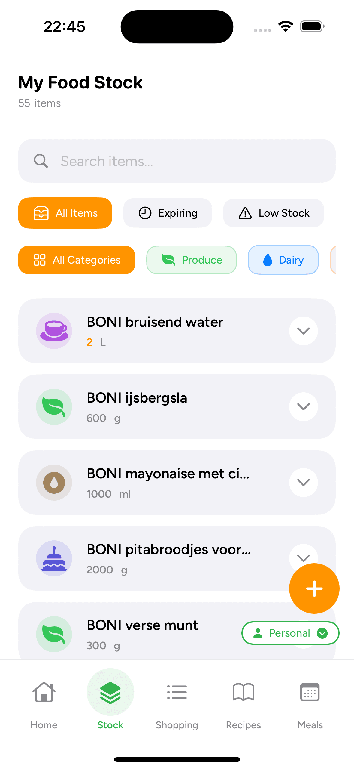Stop food waste and buying duplicates demo
